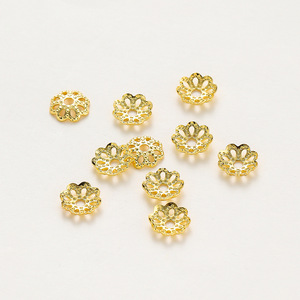Camellia Pattern Gold Plated Bracelet <b>Spacer</b> 6mm Aperture 1.5mm DIY Jewelry Findings Earring Accessories - Product Image 2