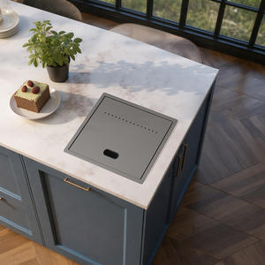 T304 нержавеющая сталь RV бар раковина 16x18 дюймов с верхним креплением со складным смесителем и разделочной доской-Gunmetal Grey PVD покрытие - Product Image 6