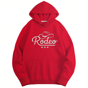 Sudadera Casual de Mujer con Estampado de Sombrero de Vaquero, Color Rojo, 100% Poliéster, Tejido de Punto, Sudadera de Moda Otoñal - Product Image 1