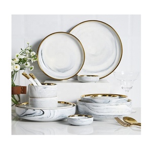 Européenne-Style Marbré Phnom Penh En Céramique Ensemble De Vaisselle - Product Image 1