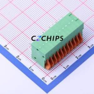 JL141R-25411GA1 Spring Terminal Block Bent Lead Through Hole,P=2.54mm Connector 1x11P 2.54mm Green Right Angle Insert - Product Image 2