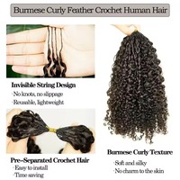 Extensions de cheveux invisibles à double tête au crochet, 100 % cheveux humains, sans colle, sans dommages, couleur et longueur personnalisées pour femmes