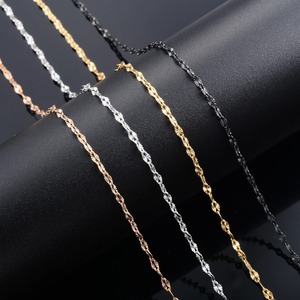 Collier en acier inoxydable fin de 2,5 mm avec chaîne gaufrée, fait main, maillons étanches, accessoires de bijouterie - Product Image 1