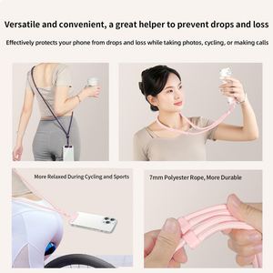 Universal Adjustable Chain <b>Polyester</b> Mobile Phone <b>Lanyard</b> with iphone Tether Patch Crossbody Neck Strap for Cell Phone Use - Product Image 5