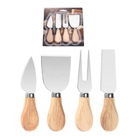 Couteau à fromage en acier inoxydable, couteau à beurre, couteau à fromage, ensemble de couteaux à manche en bois, petits outils de cuisine multifonctionnels pour la pâtisserie