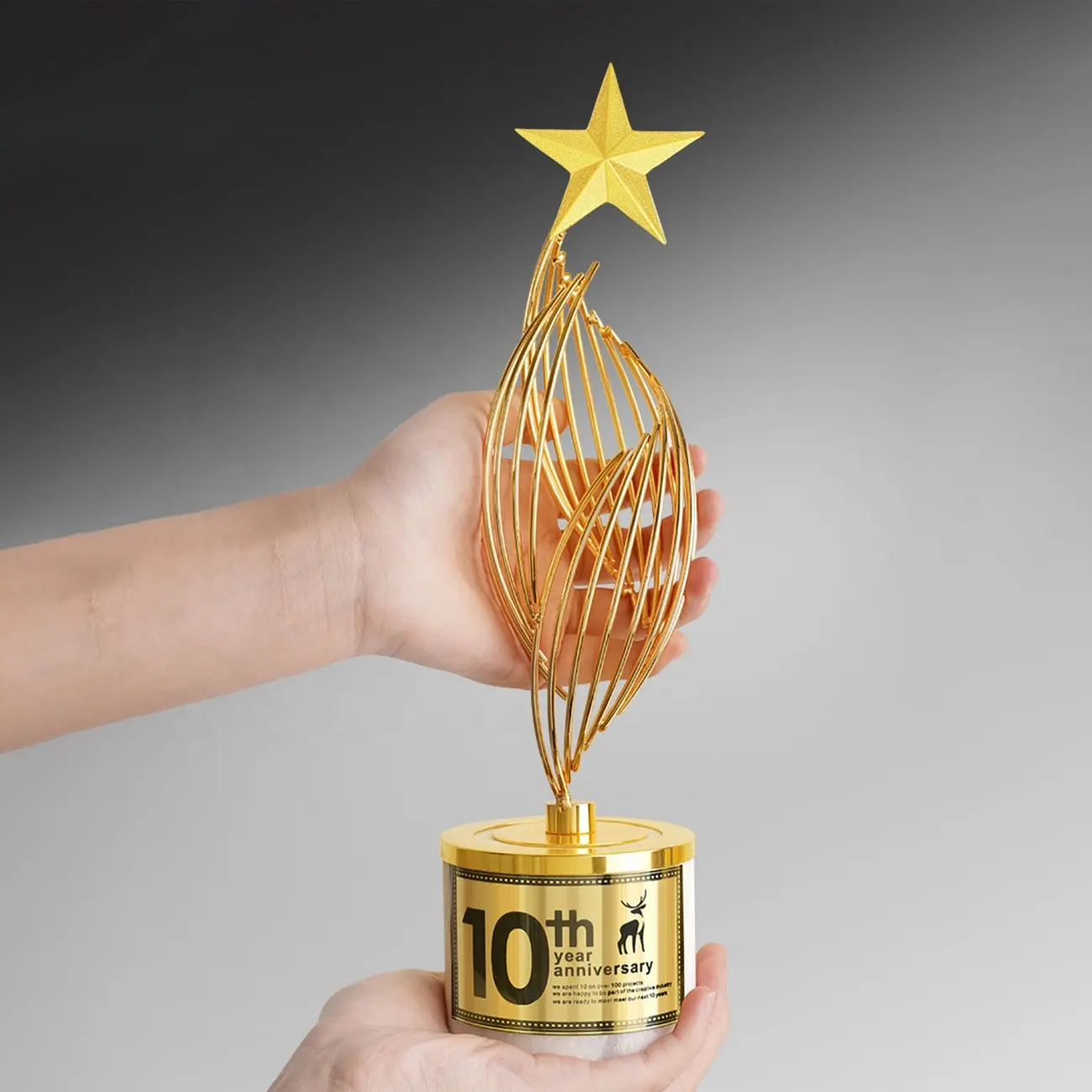 Atacado Novo metal Cristal personalizado medalha do troféu Prêmios com base de mármore Suporte para Presentes Corporativos lembranças