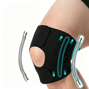 Genouillère à rotule ouverte en gros, support de compression réglable avec stabilisateurs à ressort, genouillère respirante antidérapante - Product Image 1