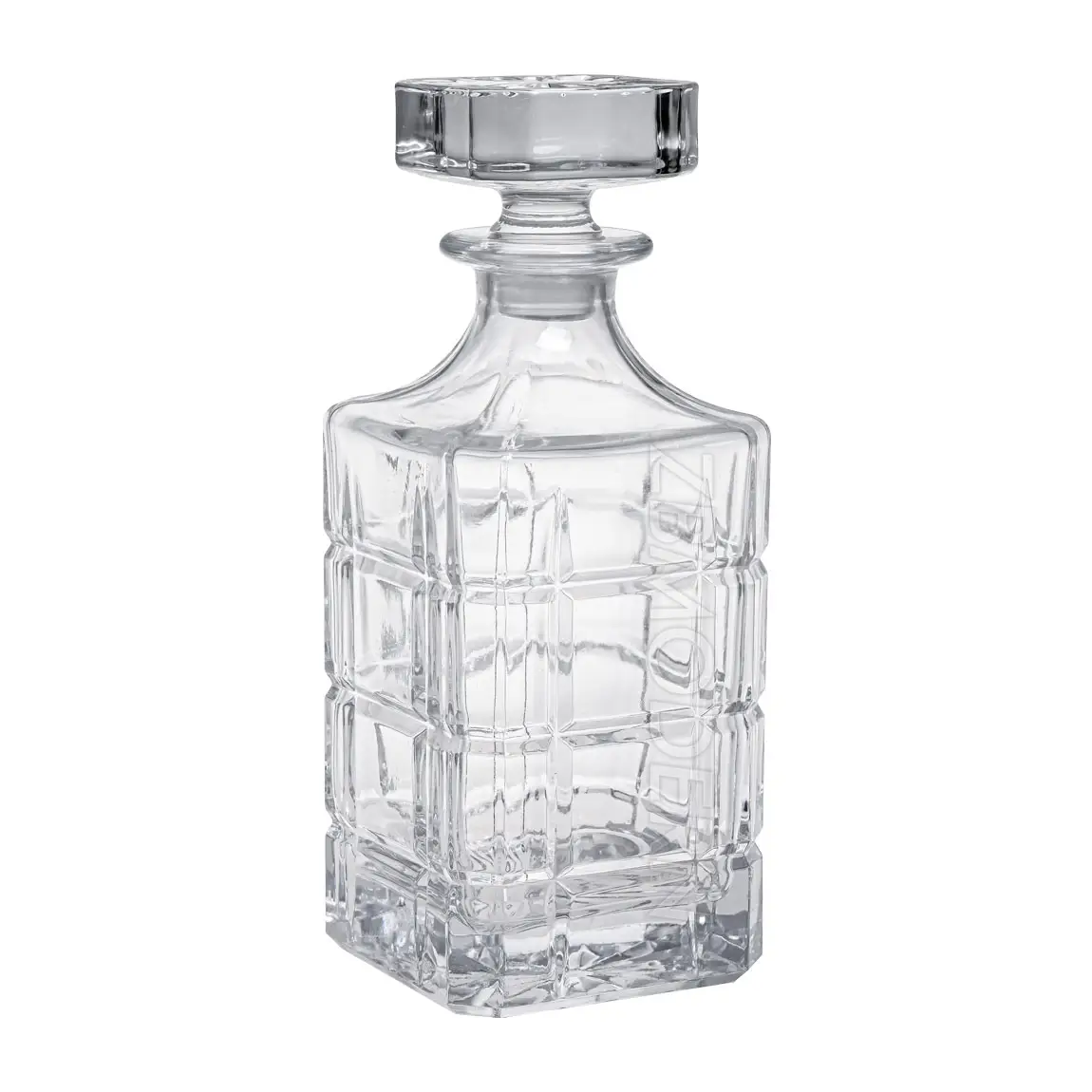 Decantador de whisky de cristal sin plomo, 25oz, 750ml, liso, cuadrado, con juego de vaso para aniversario, regalo de boda