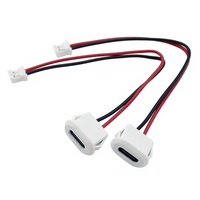 Connecteur femelle USB 3.0 Type C étanche, 2 broches, SMT, pas vertical, SMD, longueur 10,0 mm