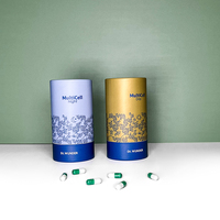 Conception personnalisée supplément capsule bouteille papier boîtes d'emballage pilules tubes en papier