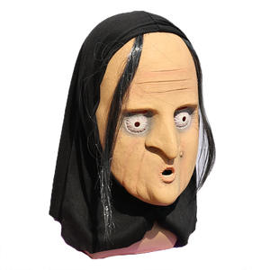 Nicro, suministros de Halloween, fiesta de disfraces, Escena de miedo, accesorios de vestir, pelo largo aterrador, bruja, cabeza de anciano, mueca, máscara de terror - Product Image 5