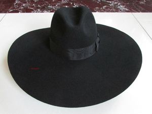 Chapeau haut de forme classique R123 100% laine, large bord 17CM, pour décontracté, fête, scène, mode, style jazz - Product Image 2