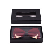 Emballage noir promotionnel de noeud papillon de boîte-cadeau pour des noeuds papillon faits sur commande