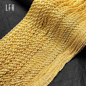 Bulk Sale Twisted Link Rope Chain Solid Gold Jewelry Gold 18k Real Au750 18k Real Gold Chain Jewelry Pawnable 18k Manufacturer