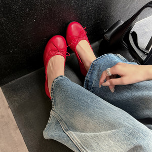 Zapatos <span class=keywords><strong>de</strong></span> <span class=keywords><strong>cuero</strong></span> suave estilo francés QuiteS 2027, nuevos para verano, con lazo, <span class=keywords><strong>de</strong></span> corte bajo, estilo <span class=keywords><strong>ballet</strong></span>, tipo rollo <span class=keywords><strong>de</strong></span> huevo. - Product Image 3