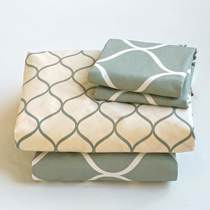 In 4Pcs Sợi Nhỏ Polyester Nữ Hoàng Vua Kích Thước Trải Giường Ga Trải Giường Bộ Đồ Giường Bộ Với Vỏ Gối - Product Image 6