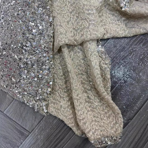 2024 senegal đám cưới Đảng Sparkle Tulle long lanh căng thêu Bạc sequin ren vải cho phụ nữ Nghi Lễ Ăn mặc - Product Image 2