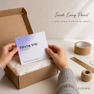 Biglietto di ringraziamento personalizzato per ordini, inserto per confezioni, biglietti di auguri, forma personalizzata fustellata, per negozi online, all'ingrosso - Product Image 1