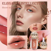Gloss à lèvres hydratant effet miroir non collant, pigmenté, brillant et repulpant, style OEM Court-style Round Ball