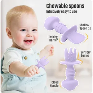 New Arrival Baby Dishes Kid Dinner Tableware Water Bottle Toddler Feeding Spoon Suction Plate Bowl Baby Silicone Feeding Set