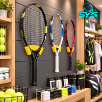 Support mural portable en plastique pour raquettes de tennis, auto-adhésif, sans perçage, pour la maison, le club et l'entraînement