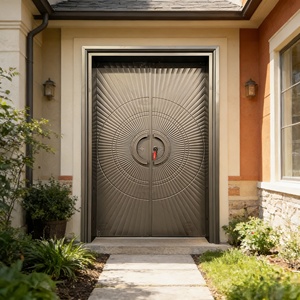 Puerta de Acero de Diseño de Lujo, Puerta de Entrada de Seguridad Moderna para Entrada Principal Residencial, Puerta Principal Duradera y Elegante - Product Image 5