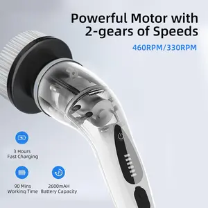 2024 New 10 In 1 Power Fartvolus Long Handle 360 Cordless Electric Spin Scrubber Cleaning Brush For Bathroom Kitchen