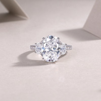 DE 10*14MM ovale coupe Moissanite femmes bague de mariage 6ct ovale Moissanite femmes anneau 6CT ovale coupe D couleur Moissanite bague de fiançailles