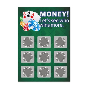 Poker cờ bạc phong cách thẻ cào chiến thắng rút thăm may mắn tùy chỉnh giải thưởng lớn in thẻ cho khuyến mãi - Product Image 2