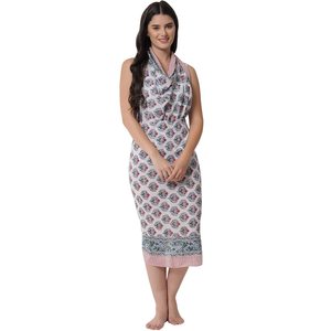 Sarong en coton imprimé à la main de qualité supérieure pour femmes, léger, idéal comme paréo de bikini, pour la plage et les vacances d'été - Product Image 3