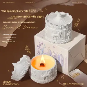 Vela con Forma de Carrusel, Fragancia Romántica, Ambiente Aromático, Uso en Interiores, Regalo Navideño, Regalo de Año Nuevo, Cera de Soja Mixta, Forma de Copa - Product Image 1