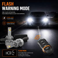 Ampoule de phare LED à télécommande 75W, 3 couleurs 3000K 4300K 6000K, mode flash, phare LED automobile pour voiture