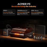 ACMER P3, première machine de gravure CNC à haute vitesse au monde, 48W, 2000 mm/s, haute précision, diode pour acrylique, bois, MDF, pierre, cuir