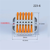 Connecteur de bornes de câblage fixe compact personnalisé Leaka 223-A, à câblage rapide, multi-entrée et multi-sortie, 2P 3P 4P, avec broches en plastique, pour alimentation