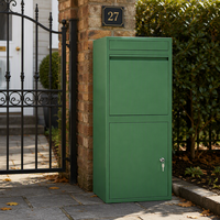 Boîte de livraison de colis extérieure verte à double porte, autoportante, verrouillable, étanche, antivol, en acier galvanisé, boîte aux lettres pour colis de porche