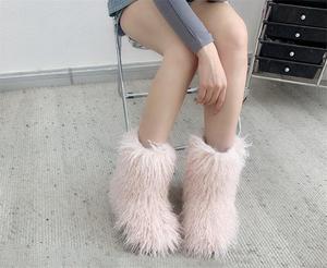 2026 nuovo KJ Womens finto mongolo coscia alti stivali in pelliccia sintetica inverno caldo <span class=keywords><strong>con</strong></span> pelliccia all'interno - Product Image 5