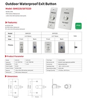 Bouton de sortie intelligent en acier inoxydable IP65 Keysecu, étanche, pour extérieur, 12V, pour serrure de porte