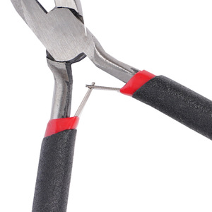 Red And Black Toothless Needle Nose Pliers 4.5 Inch Smooth Jaw Stainless Steel Mini Pliers Spring Loaded Style Pointed Beak - Product Image 1