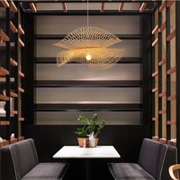 Suspension Chinoise Rétro Ronde en Bambou Tressé et Rotin, Fait Main, Sur Mesure, pour Intérieur