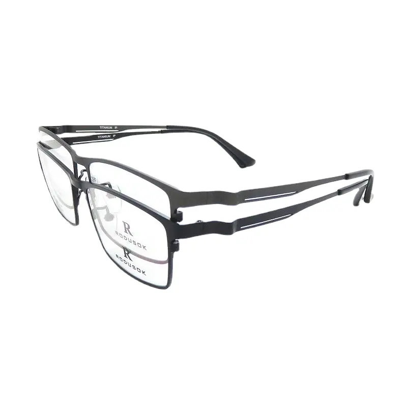 Penjualan langsung dari produsen kacamata bingkai kasual fashion pelat titanium murni bagus ECHA R17216
