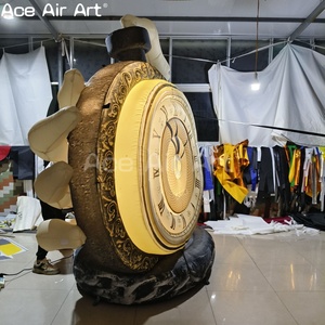 <span class=keywords><strong>Alice</strong></span> nel paese delle meraviglie gigantesco orologio gonfiabile palloncino bianco coniglio oro gonfiabile orologio a mano con luce a LED - Product Image 3