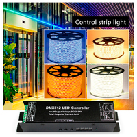 Directo de fábrica 12V 24V 4A Pantalla digital 4 canales RGBW DMX512 controlador para tira Led RGBW