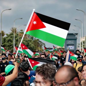 2026 Vente en gros Drapeaux à main Jordanie, drapeaux à main de huit pays d'Asie, décoration de la Fête nationale, Polyester - Product Image 5