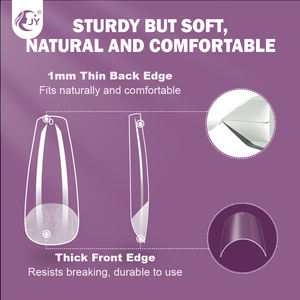 JIEYU - Nuevas Puntas de <span class=keywords><strong>Uñas</strong></span> de PMMA, 550 Piezas, 12 Tamaños, Media Mate, Cobertura Completa, Desmontables, Estilo Francés, <span class=keywords><strong>para</strong></span> Decoración de <span class=keywords><strong>Uñas</strong></span> - Product Image 3