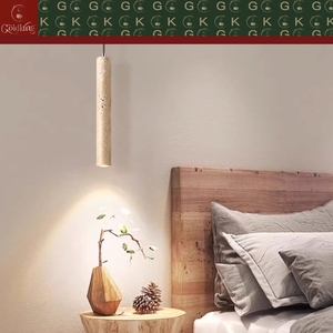 GOLDKING Table de chevet, <span class=keywords><strong>Coiffeuse</strong></span>, Luminaire suspendu pour entrée, <span class=keywords><strong>Spot</strong></span> cylindrique en travertin beige naturel, OEM ODM - Product Image 3