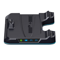 Support de Console de Jeu Universel Refroidissant KJH pour PS5/PS5 Pro/Slim DE/UHD, Station de Recharge pour Manette PS5 et PS Portal Avec LED
