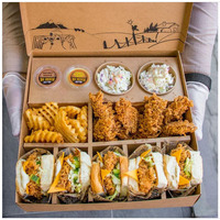 Boîte de burger et frites de poulet frit à emporter avec logo personnalisé boîte d'emballage de fast-food en papier kraft contenants à emporter jetables