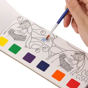 Alta qualidade imagem personalizada água coloração pintura desenho livro com escova para crianças