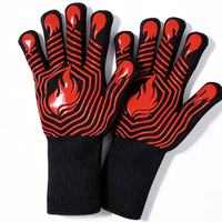Gants de barbecue résistants à la chaleur en silicone, mitaines de four en gros, gants de cuisine épais résistants à la chaleur en coton pour barbecue avec logo personnalisé