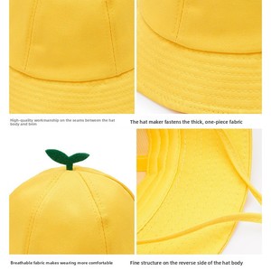 Cappello da Pescatore Giallo Piccolo per Bambini e Adulti, Cappello da Sole in Cotone Antivento per Asilo Nido, Vendita all'Ingrosso - Product Image 2